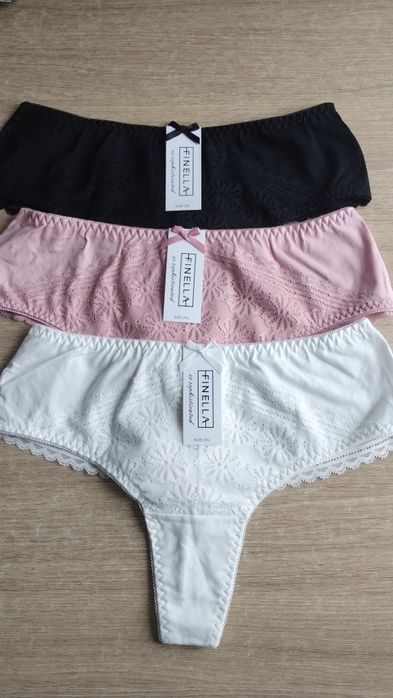 3×damskie majtki stringi brazyliany 3XL wyższy stan