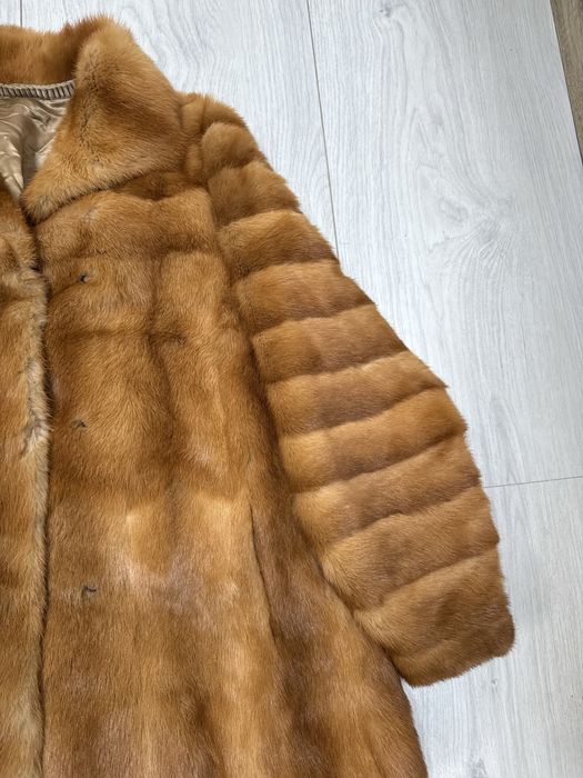 Futro naturalne z lisa plaszcz kożuch rudy lis