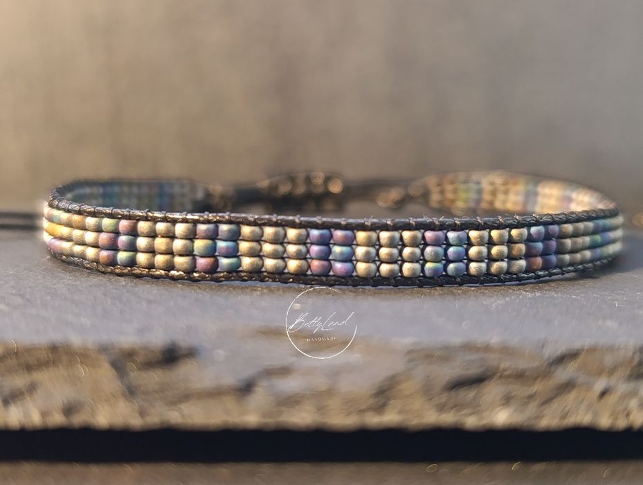 Męska bransoletka z koralików miyuki - handmade