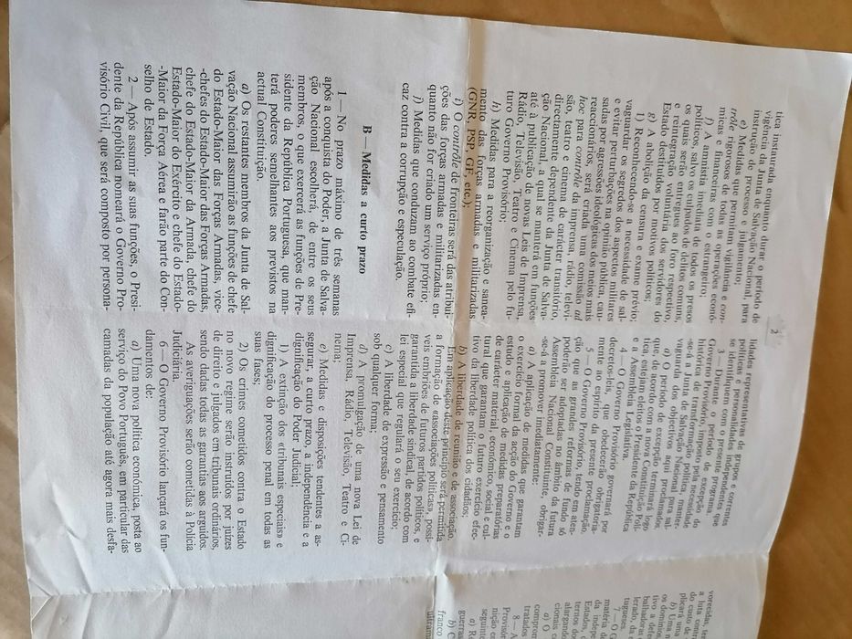(1º)PROGRAMA Abril 74 Junta Salvação Nacional Movimento Forças Armadas