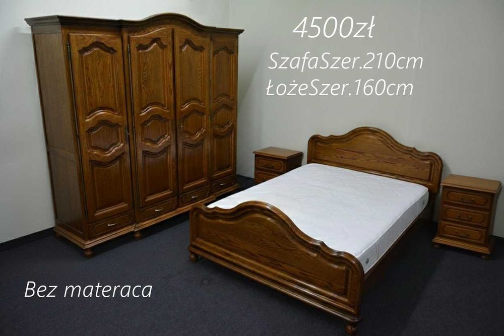 Meble do Sypialni Komplet Sypialnia Szafa Komoda Łóżko Szafki Nocne