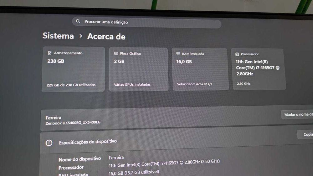 Asus Zenbook 14X OLED (sem caixa)