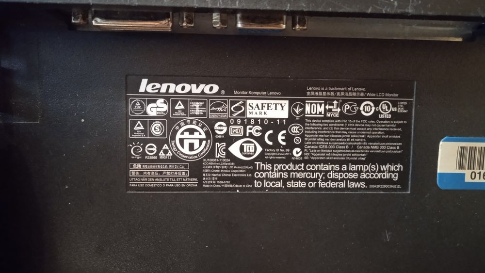 Монитор 22 дюйма. Монитор LENOVO 2250pwd