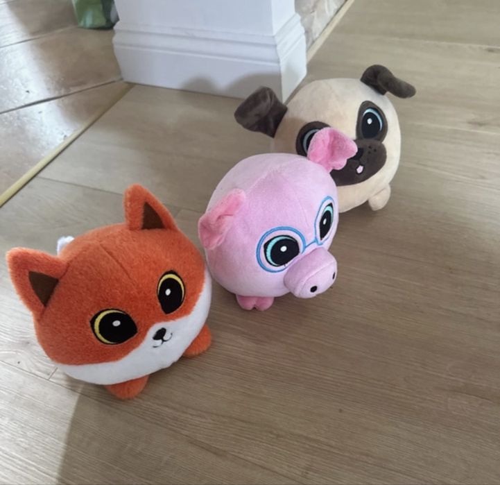3 maskotki swinta mops lisek