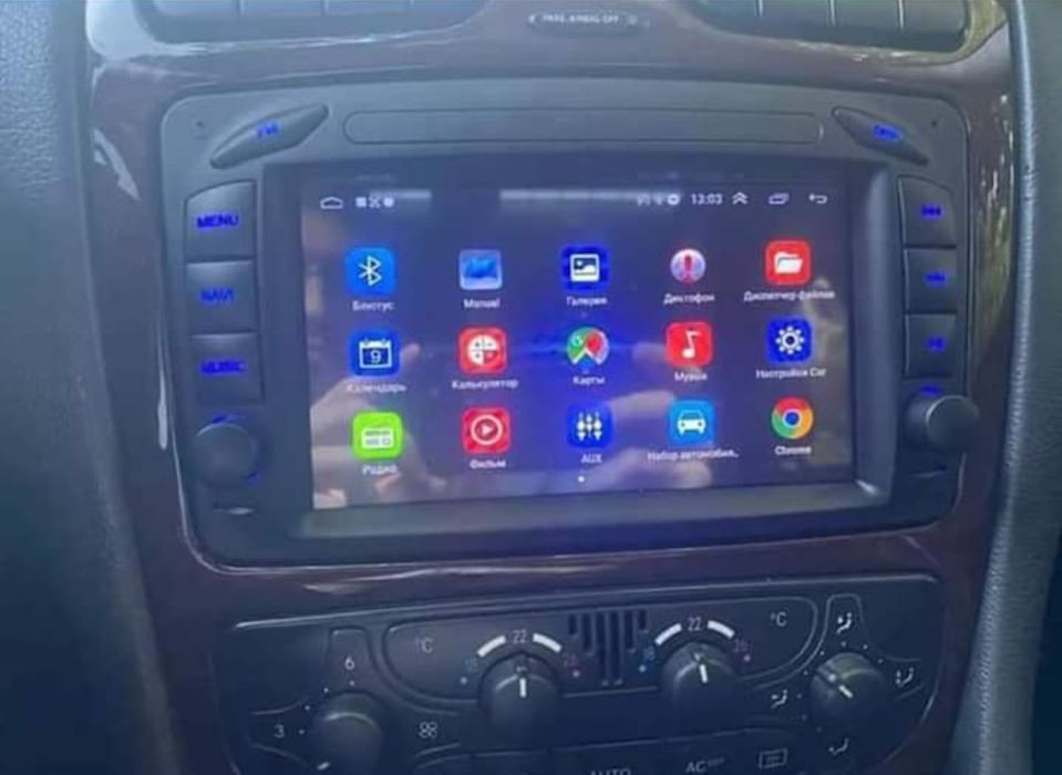 Rádio Android 14 com GPS Mercedes W203/W209 (Artigo Novo)