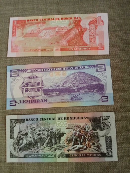 HONDURAS 3 Notas NÃO Circuladas conforme as fotos
