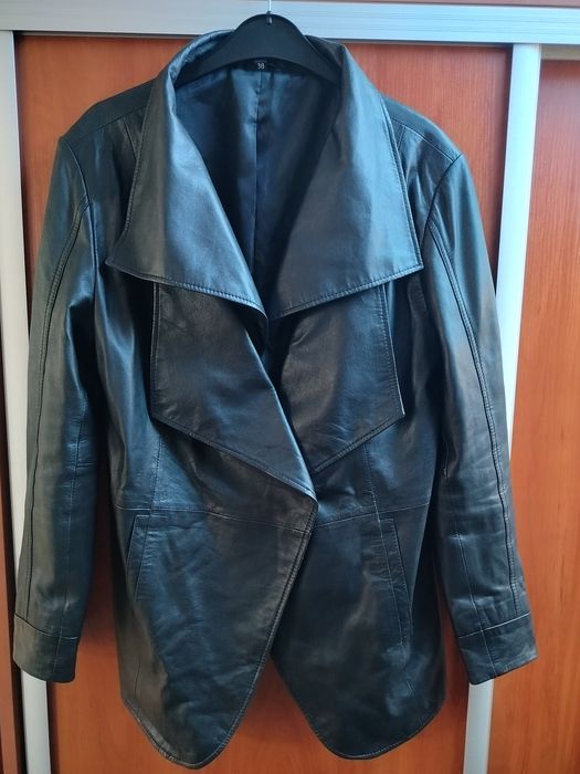 Super Marynarka oversize skórzana 38