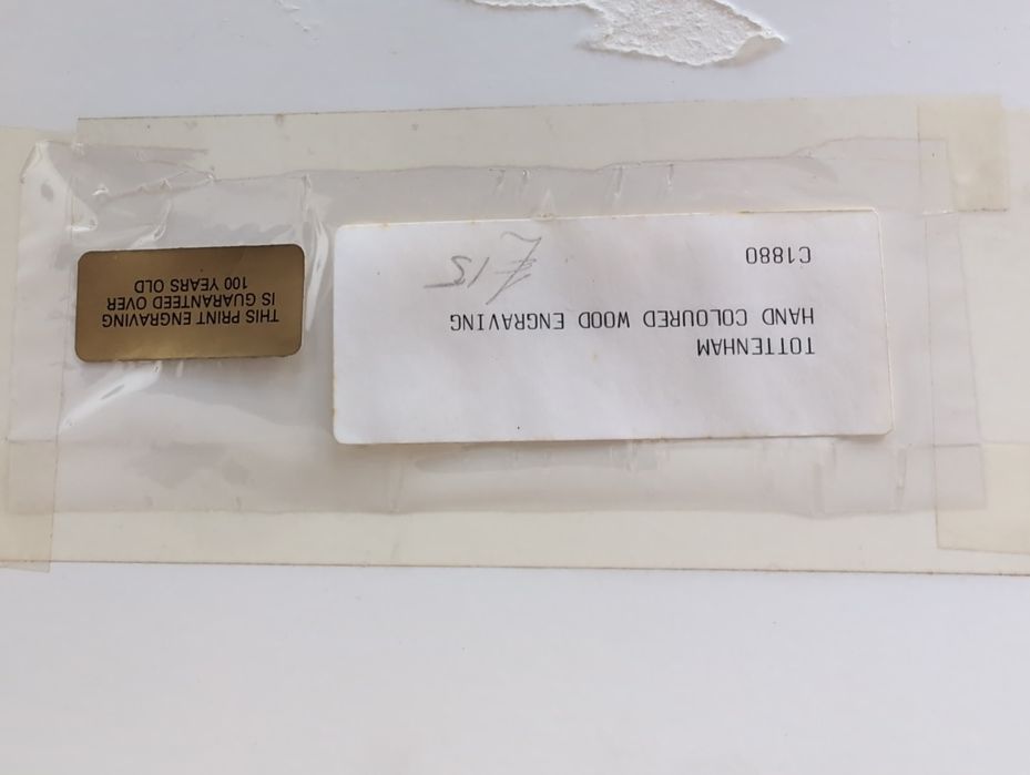 Gravura em madeira pintada á mão motivo Inglês com moldura incluída