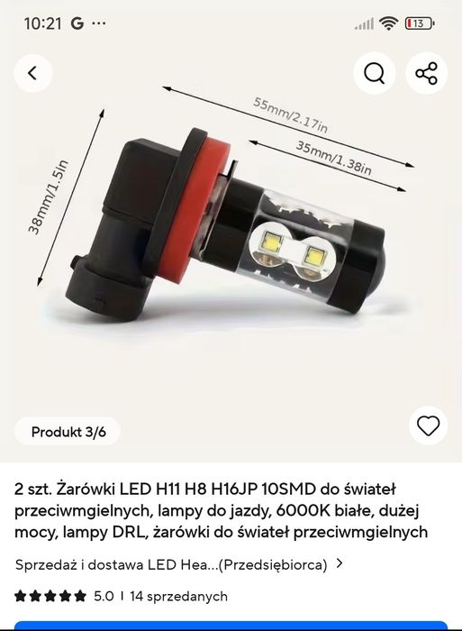 Ledowe żarówki h11
