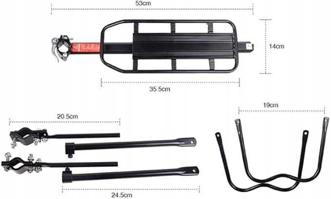 Suporte de bagagem traseiro universal - bicicletas - 30 kg - Como novo
