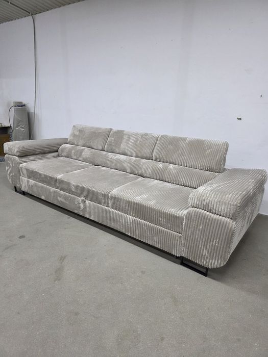 Sofa rozkładana prosto od producenta regulowane zagłówki sztruks