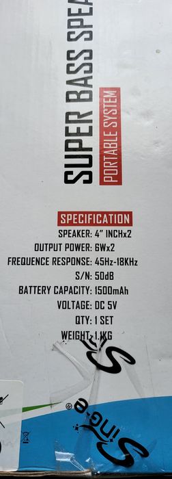 Coluna portatil nova