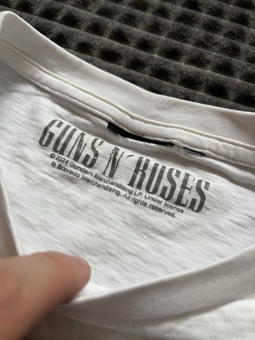 ZARA (M) Unisex oversized vest with Guns N Roses майка чоловіча унісекс біла