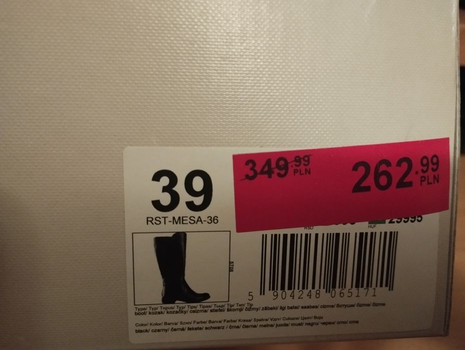 Buty kozaki damskie czarne wysokie nowe  Lasocki 39