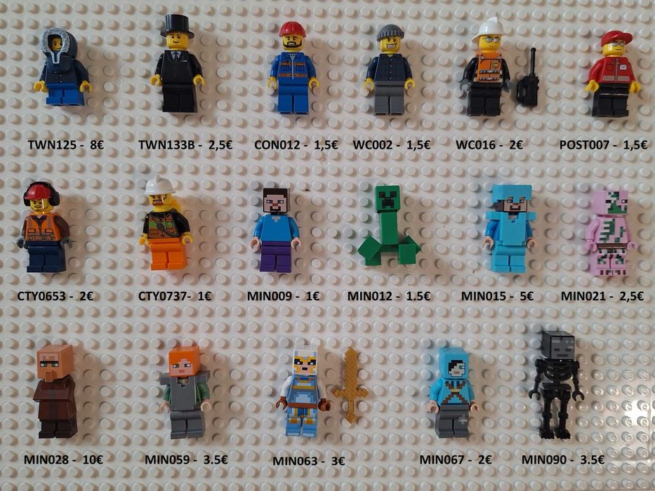 Minifiguras lego indiana jones, jw, minecraft, nexo, castle, etc