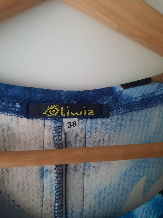 Tunika damska motyw roślinny nie mnąca Oliwia r. 38