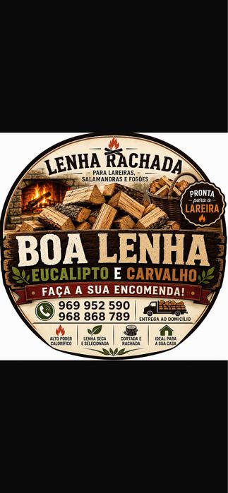 Lenha seca a saco