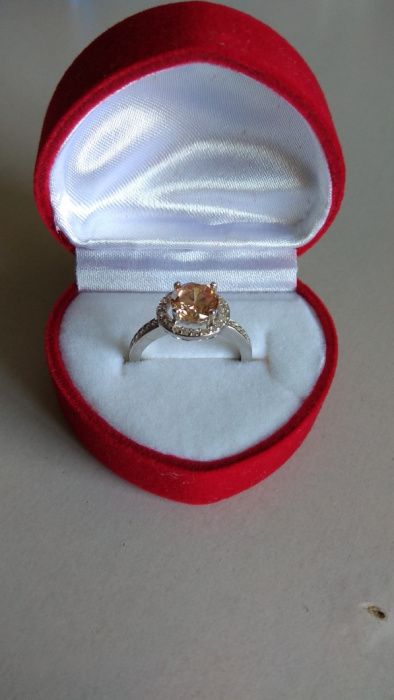 Anel de Noivado saphira/topazio autentico