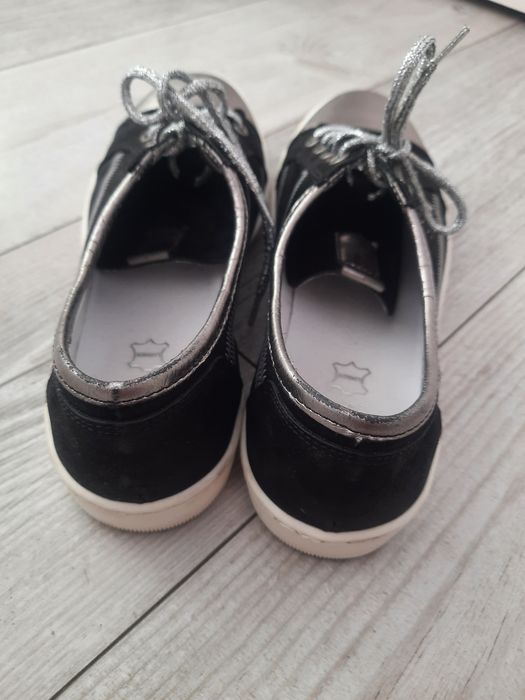 Contes półbuty buty tenisówki trampki skórzane czarne skóra 40