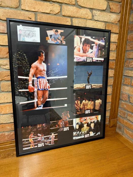 Oryginalne zdjęcie plakat z autografem Rocky IV Sylvester Stallone