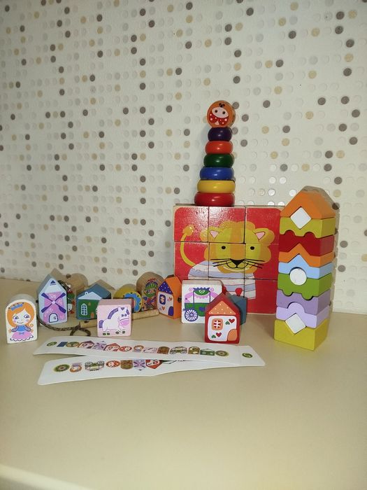 Дженга Top Bright  Шнурівка Cubika Пірамідка  Кубики дерево Playtive