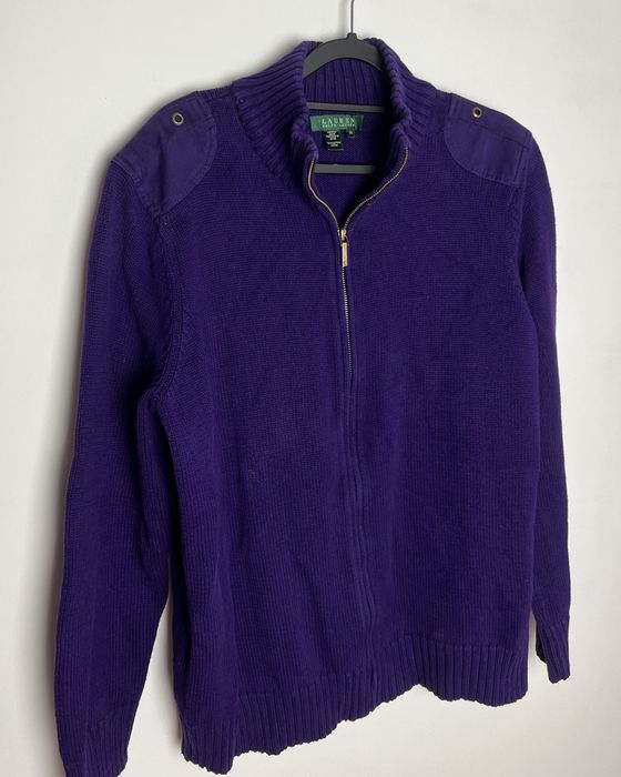 Lauren Ralph Lauren purple turtleneck full zip sweater