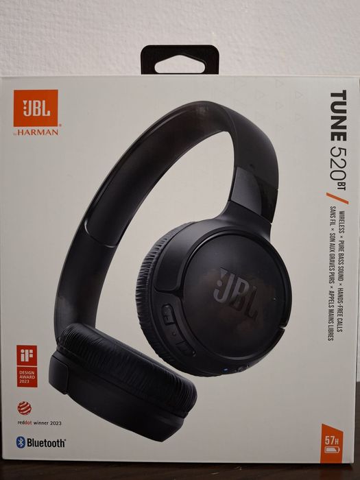 Słuchawki bezprzewodowe JBL Tune 520 BT Nauszne Bluetooth 5.3 Czarny