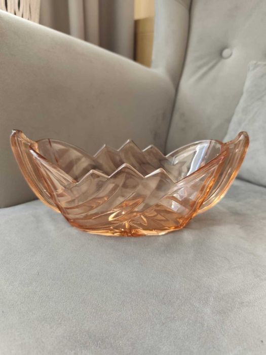 Żardinera szklana ART DECO lata 30te XX wieku.