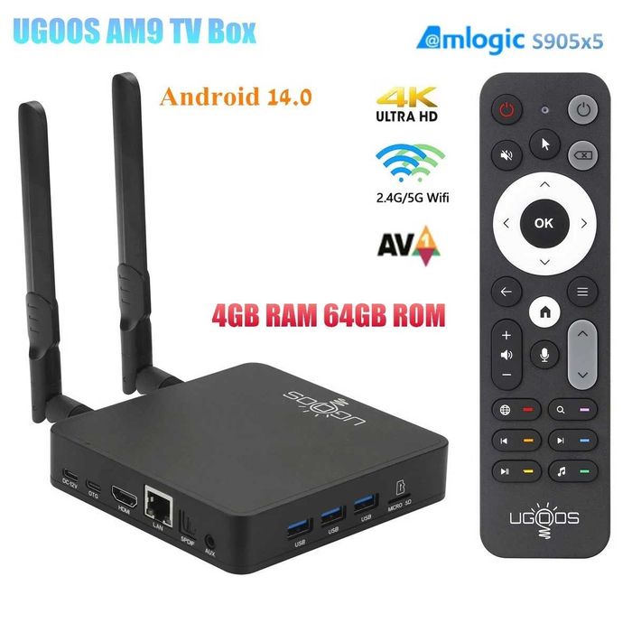 Ugoos AM9 64GB HDR Android 14 TV Box нова