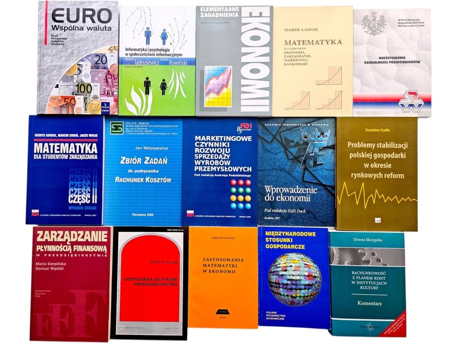 15x Książki Ekonomia Zarzadzanie Finanse Marketing Rachunek Kosztów