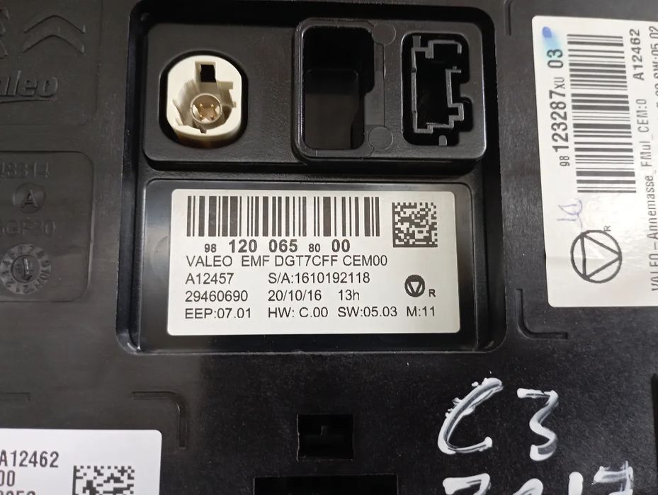 Display Navegação GPS Citroen C3 2017 Ref. 9812006580 / 98123287