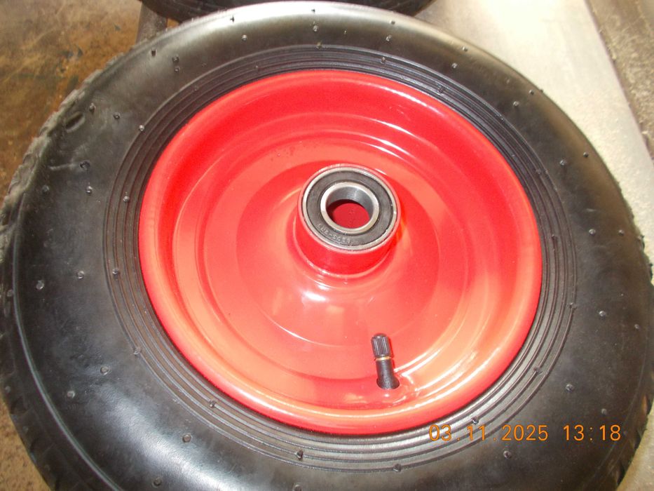 Kółka pompowane felgą stalową, łożysko kulkowe, fi 25 mm