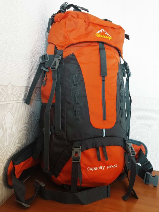 Рюкзак 70 літрів orange (65+5l) трекінг з поясним ременем
