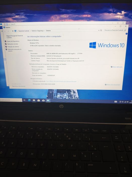 Portátil HP WIN10 pro