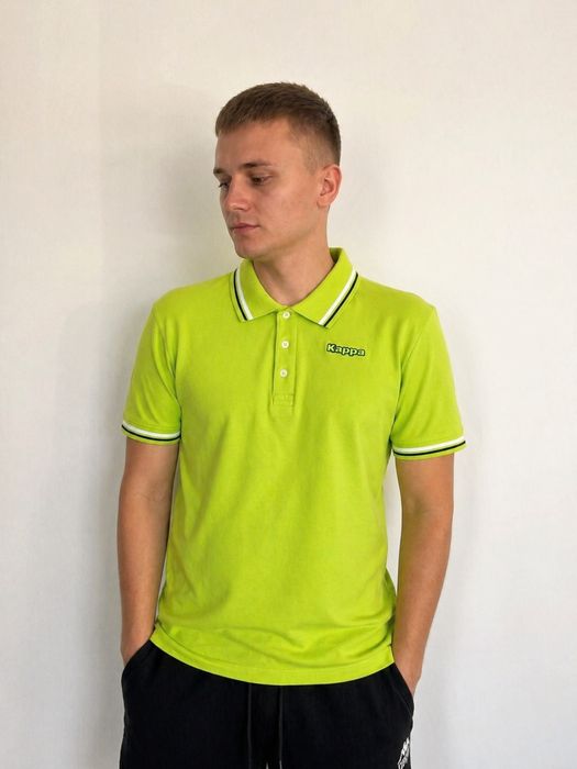 Koszulka polo Kappa neonowa limonka | jak nowa | L/XL