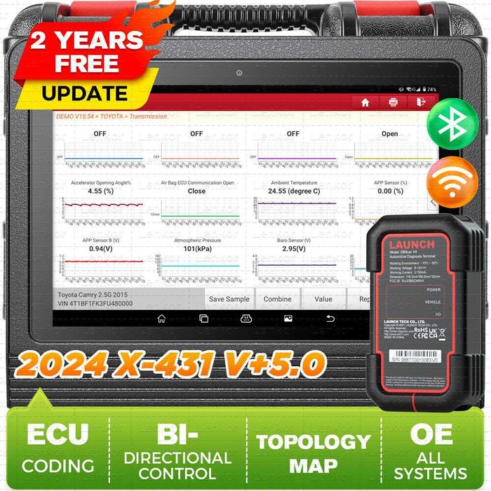 Máq. Diagnostico Auto Launch X431 V+ 5.0 PRO3 Bidirecional V. 2026