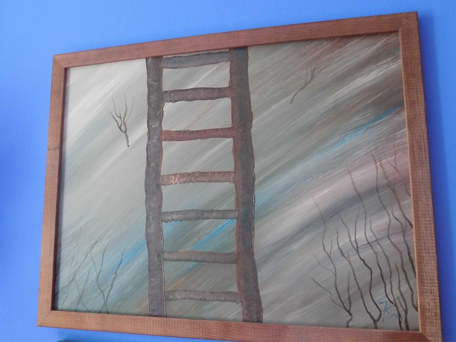 Obraz olejny pt. „Drabina do nikąd”