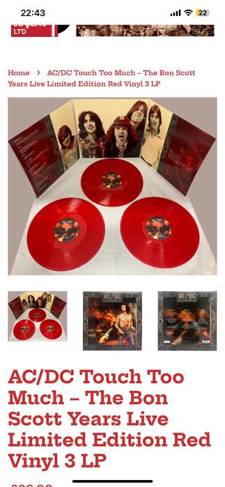 Платівка AC/DC – Touch Too Much - The Bon Scott Years - Live