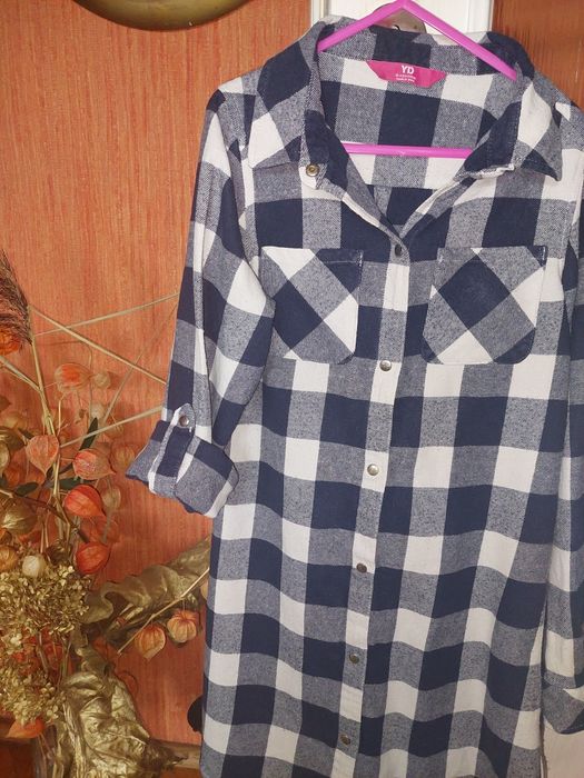 Koszula w kratę dla dziewczynki 10 11 lat 146 cm