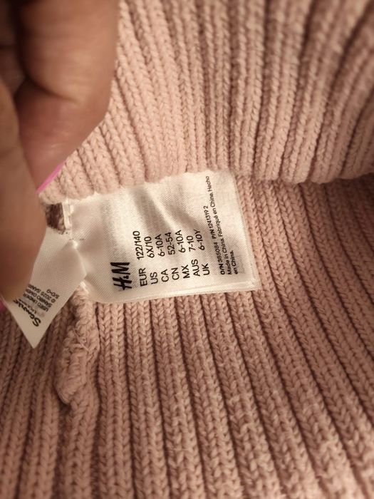 H&M zestaw czapka i szal 122/128