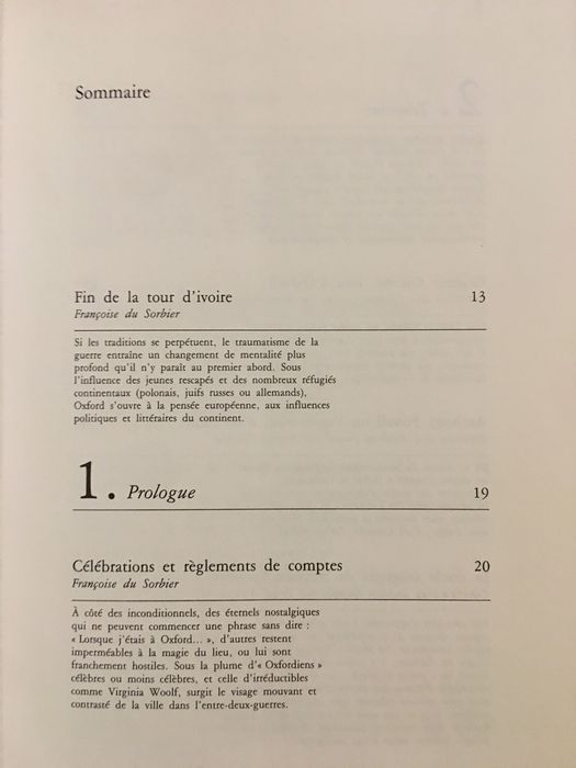 La Curiosité. Vertiges du Savoir / Oxford 1919/1939