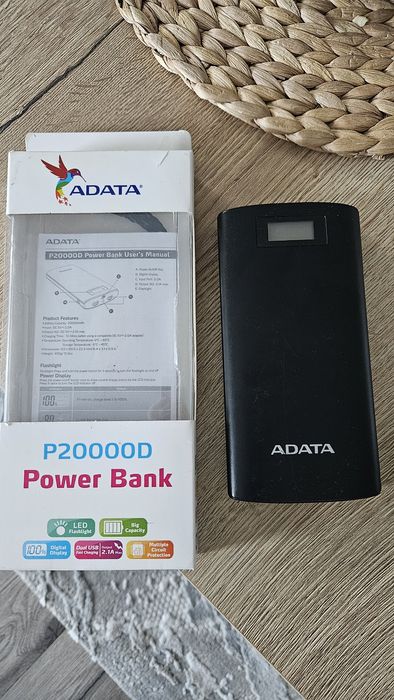 Powerbank przenośna ładowarka bateria power bank 20000 mah adata mocna