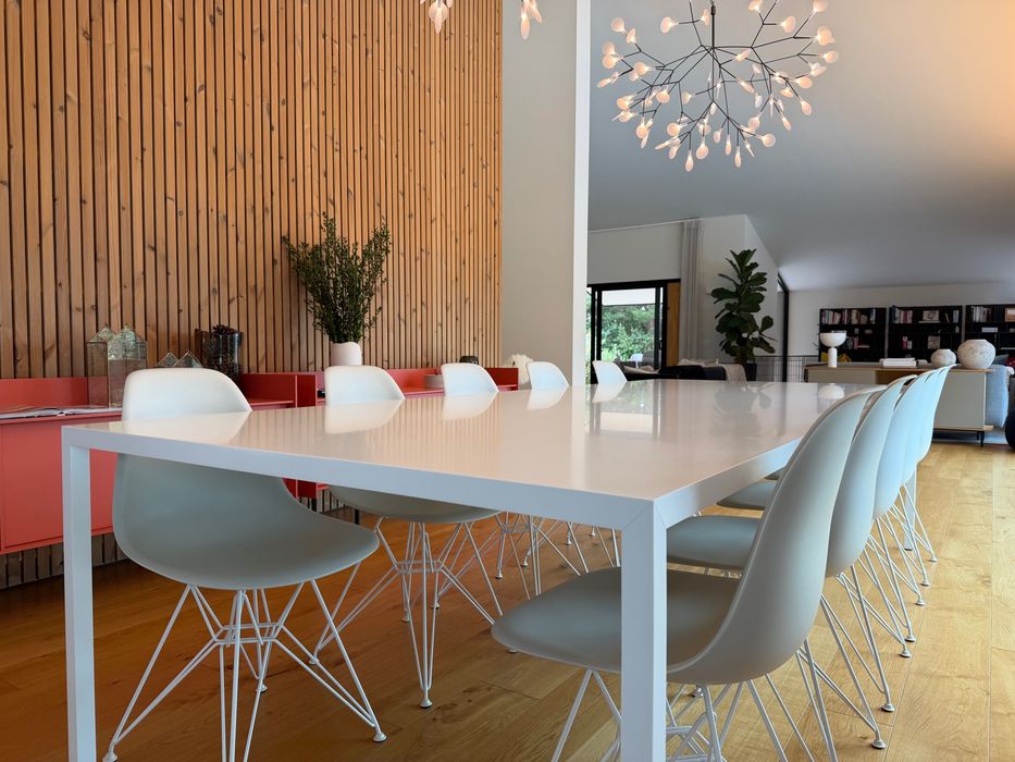 MDF Italia- Marca de Luxo. Mesa de Jantar  Branca 300 x 120. Como novo