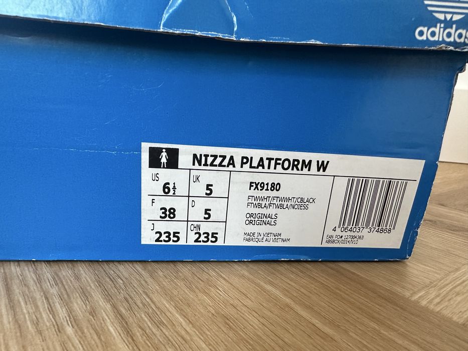 Damskie sneakersy Adidas Nizza platform, 38 biale