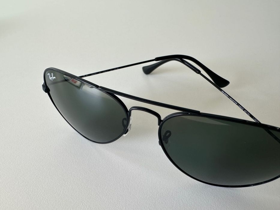RayBan Original RB3025 Aviator Black Green G15 Novos