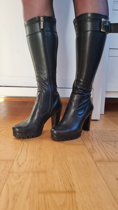 Skórzane długie kozaki na zimę Lasocki roz. 35