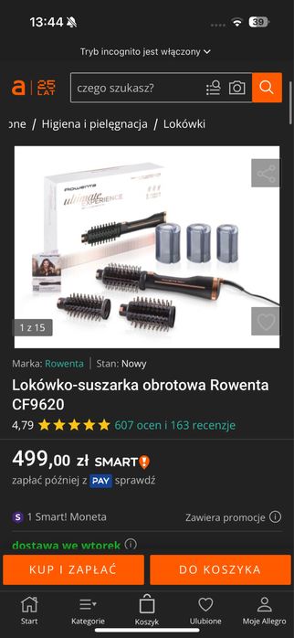 Lokówko suszarka obrotowa Rowenta ultimate Experience nowa okazja!