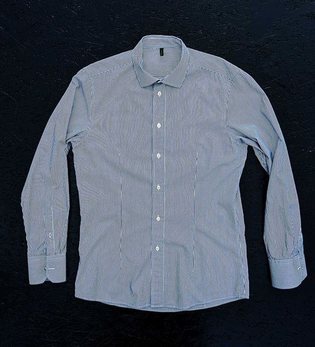 Stile Benetton roz. L dopasowana koszula w prążki slim fit #smart