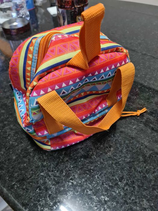 Bolsa lancheira tons alaranjados