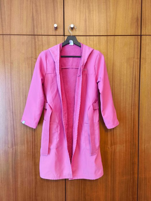 Children's Microfiber Hooded Swimming Robe - Pink